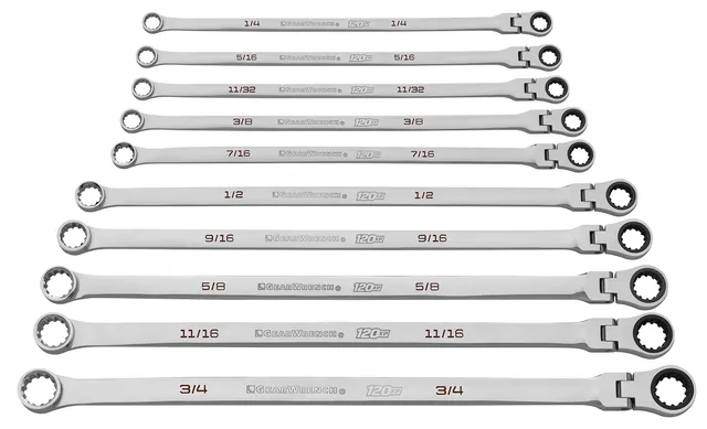 gearwrench-86142-10-pc-120xp-universal-spline-xl-flex-head-gearbox-ratcheting-sa image 1