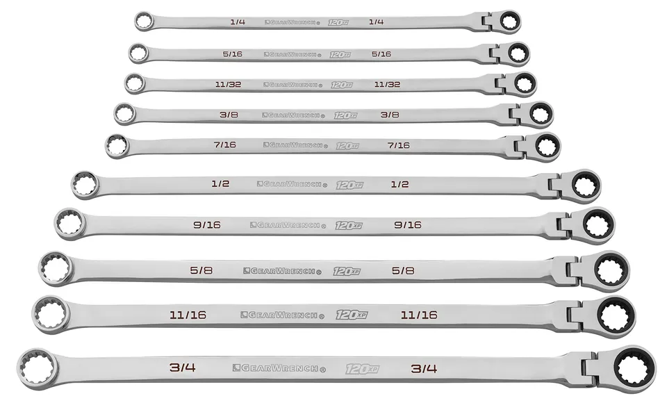 gearwrench-86142-10-pc-120xp-universal-spline-xl-flex-head-gearbox-ratcheting-sa image 1