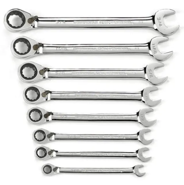 gearwrench-9533n-8-piece-72-tooth-12-point-reversible-ratcheting-combination-sae image 1
