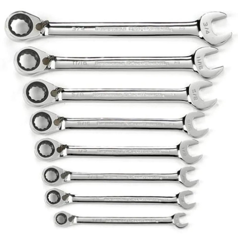 gearwrench-9533n-8-piece-72-tooth-12-point-reversible-ratcheting-combination-sae image 1