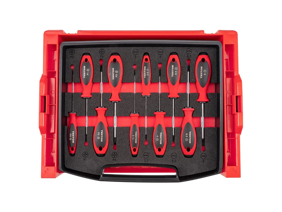 tekton-dwz90600-phillips-and-slotted-screwdriver-set-10-piece-jis-compatible-wit image 1
