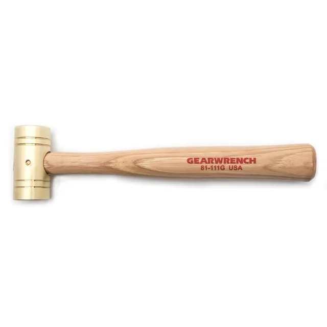 gearwrench-81-111g-1-lb-brass-hammer-with-hickory-handle-usa-made image 1