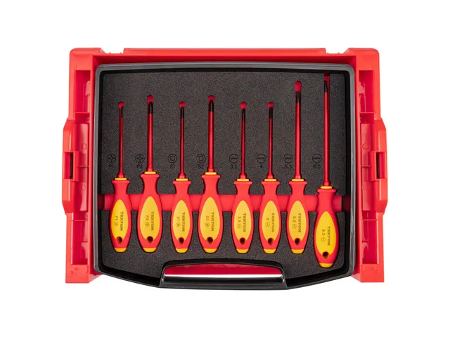 tekton-dvz90600-phillips-slotted-and-square-insulated-screwdriver-set-with-l-box image 1