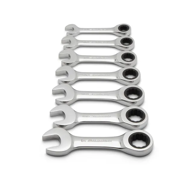 gearwrench-9507d-7-piece-12-point-stubby-ratcheting-combination-wrench-set-sae image 1