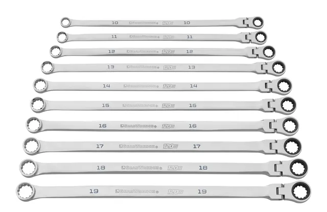 gearwrench-86126-10-piece-120xp-universal-spline-xl-flex-head-gearbox-metric-rat image 1