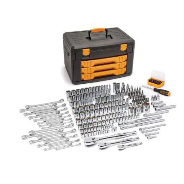 gearwrench-80966-243-pc-6-pt-mechanics-tool-set-1-4-3-8-1-2-drive-in-3-drawer-st image 1