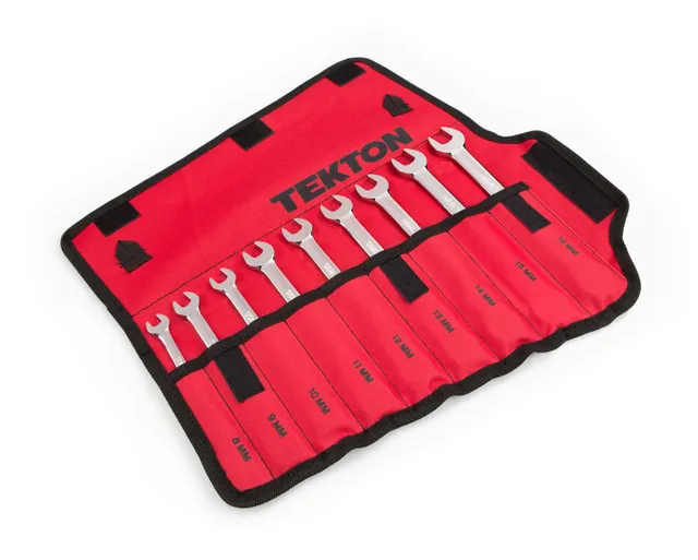 tekton-wrn53187-9-piece-ratcheting-combination-wrench-set-8-16-mm-with-roll-up-s image 1