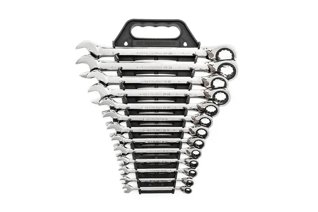 gearwrench-9509n-13-pc-12-point-reversible-ratcheting-combination-wrench-set-sae image 1