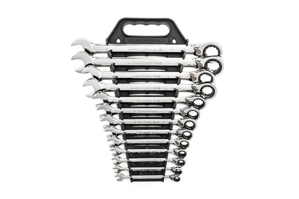 gearwrench-9509n-13-pc-12-point-reversible-ratcheting-combination-wrench-set-sae image 1