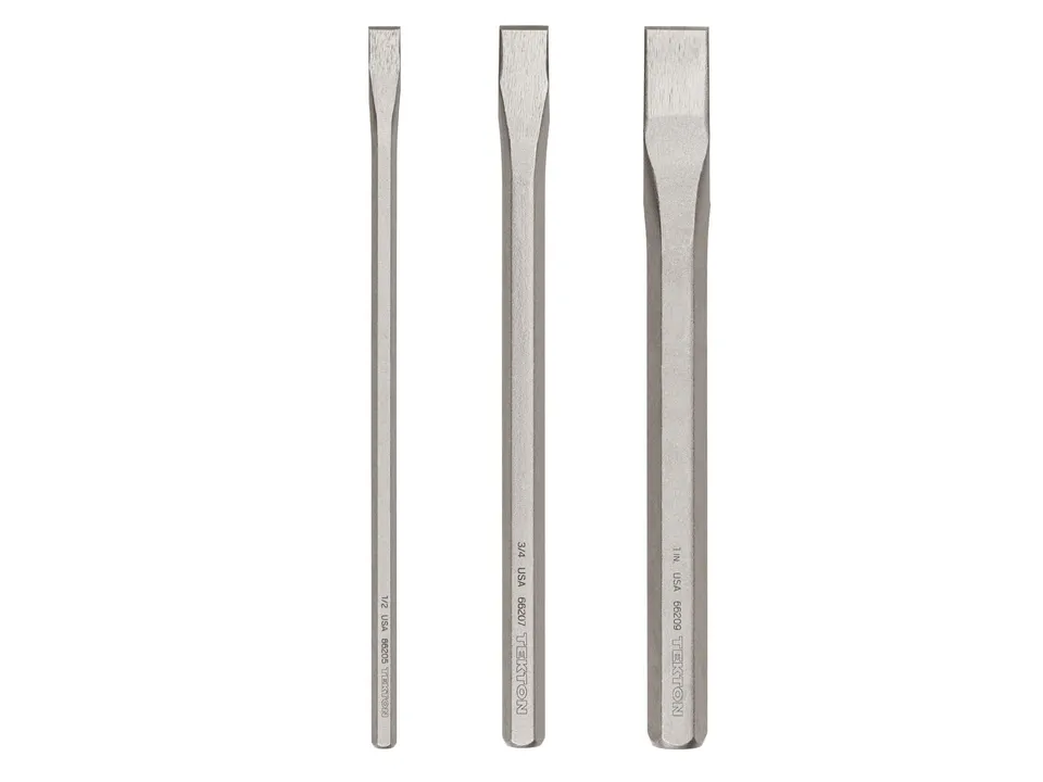 tekton-66506-3-piece-long-cold-chisel-set-1-2-3-4-1-in-5160-high-carbon-steel-ma image 1