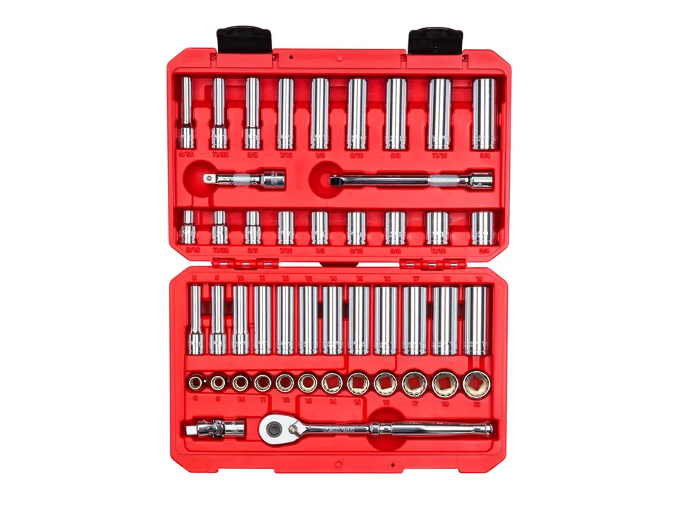 tekton-skt15302-3-8-inch-drive-12-point-socket-and-ratchet-set-46-piece-with-cas image 1