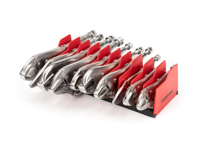 tekton-plk99904-locking-pliers-set-with-rack-10-piece-with-curved-jaw-straight-j image 1