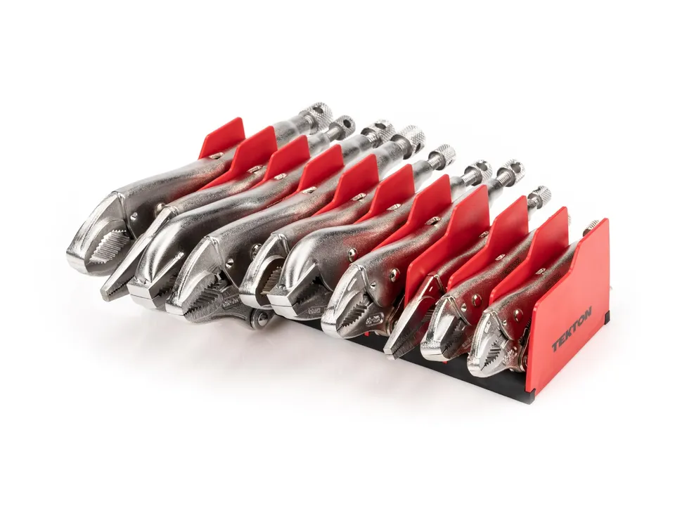 tekton-plk99904-locking-pliers-set-with-rack-10-piece-with-curved-jaw-straight-j image 1
