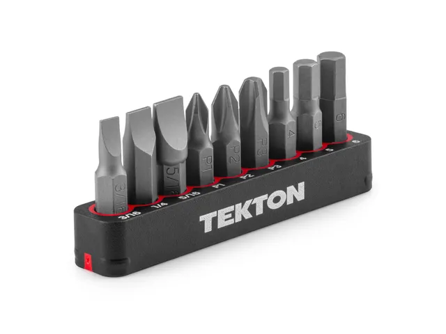 tekton-dzz93004-1-4-inch-bit-set-with-rail-9-piece-extra-long-30-mm-s2-steel-bit image 1
