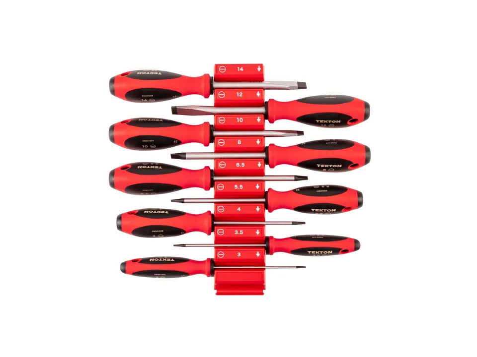 tekton-dws90105-slotted-screwdriver-set-9-piece-4-inch-shank-3-14-mm-metric-rang image 1