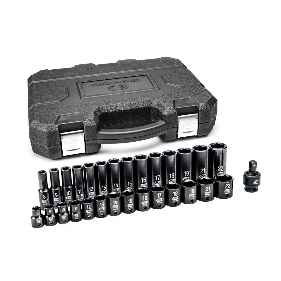 gearwrench-84925n-29-piece-3-8-inch-drive-6-point-impact-socket-set-standard-and image 1
