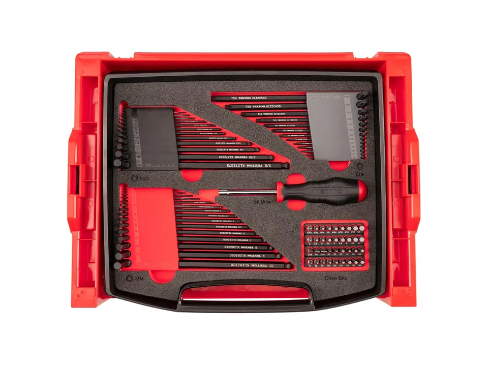 tekton-olb94801-l-key-and-bit-driver-set-78-piece-ball-end-hex-torx-star-and-bit image 1
