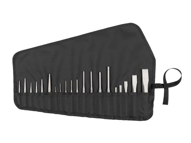 tekton-pnc99101-punch-and-chisel-set-with-roll-20-piece-5160-high-carbon-steel image 1