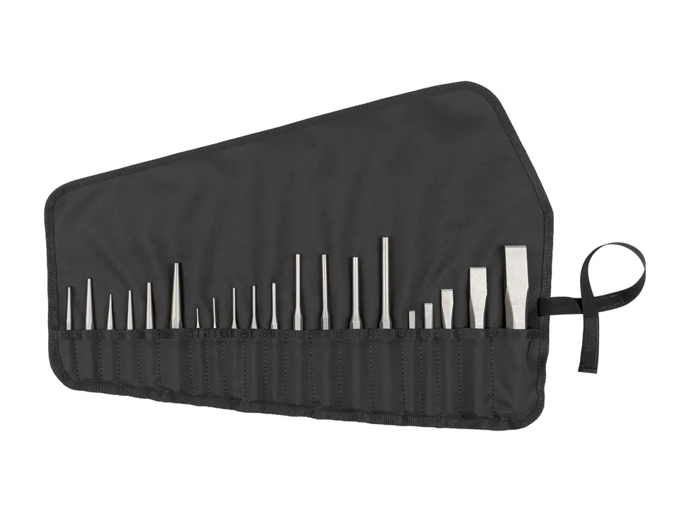 tekton-pnc99101-punch-and-chisel-set-with-roll-20-piece-5160-high-carbon-steel image 1