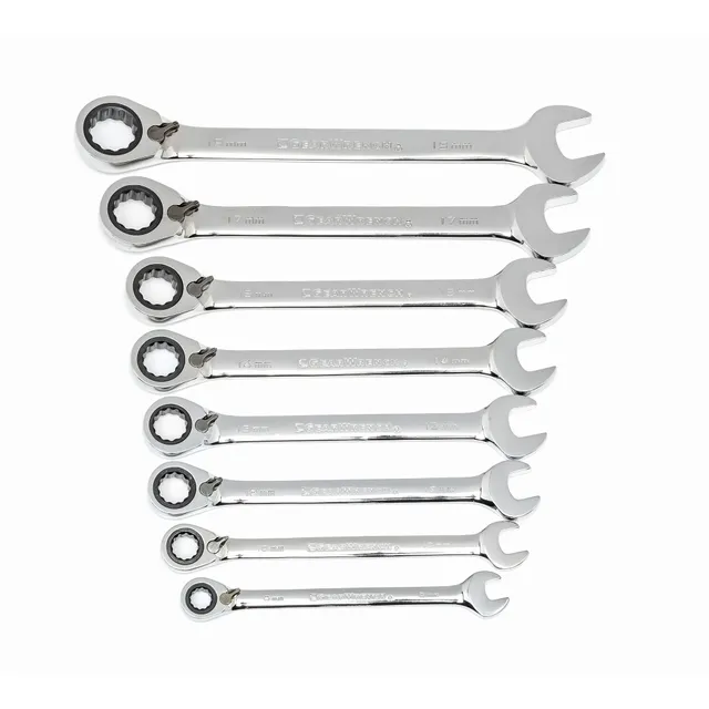 gearwrench-9543-8-pc-12-pt-reversible-ratcheting-combination-wrench-set-metric image 1