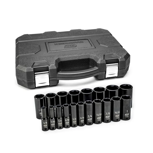 gearwrench-84934n-19-pc-1-2-drive-6-point-deep-impact-socket-set-sae-cr-mo-steel image 1