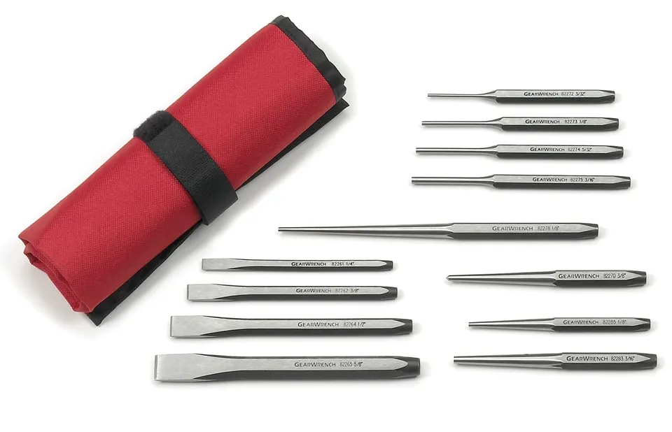 gearwrench-82305-12-piece-punch-and-chisel-chrome-set image 1