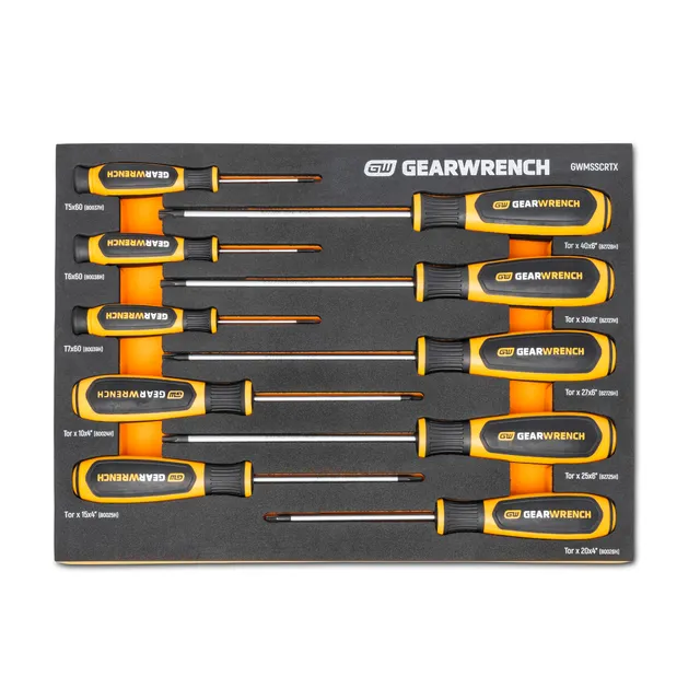 gearwrench-gwmsscrtx-10-piece-torx-dual-material-screwdriver-set-with-foam-stora image 1