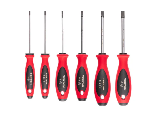 tekton-dws90001-6-piece-slotted-screwdriver-set-with-4-inch-shanks-iso-sized-tip image 1