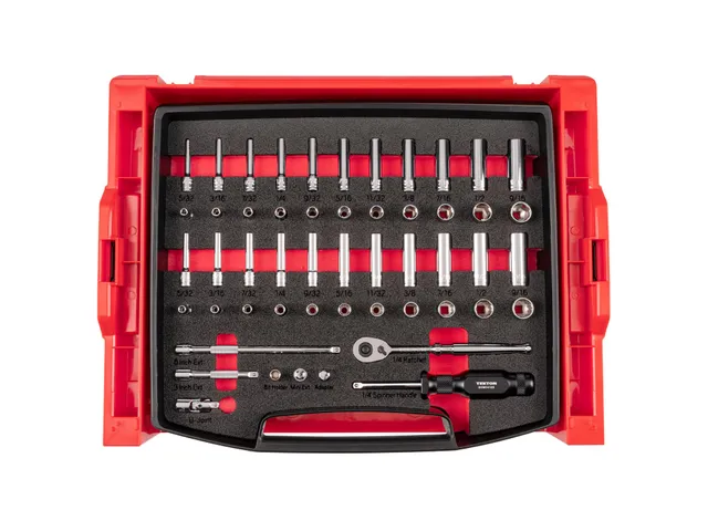 tekton-olb94301-1-4-inch-drive-6-point-and-12-point-socket-set-52-piece-90-tooth image 1