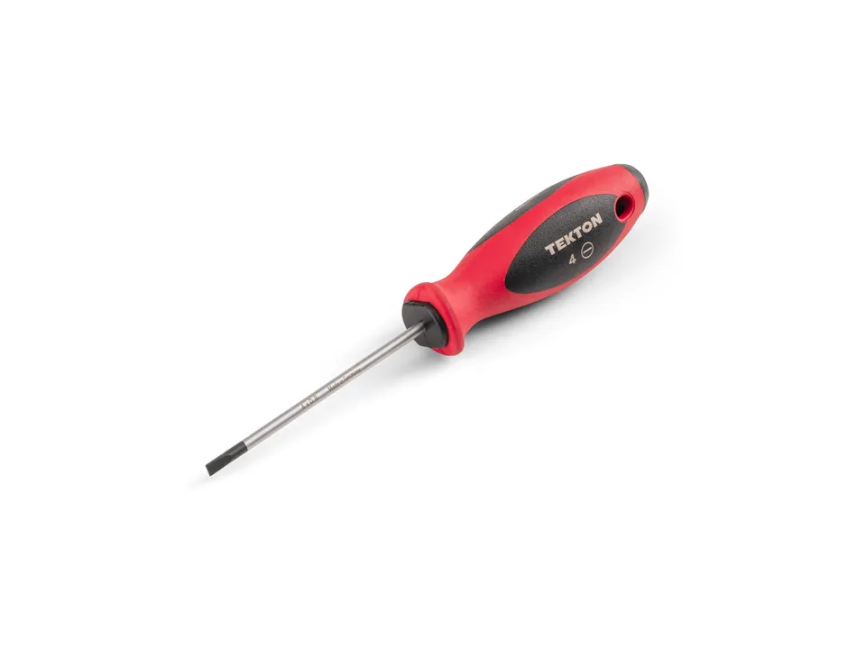 tekton-dws01308-4-mm-slotted-screwdriver-with-4-in-shank-and-tri-lobe-tpe-grip image 1