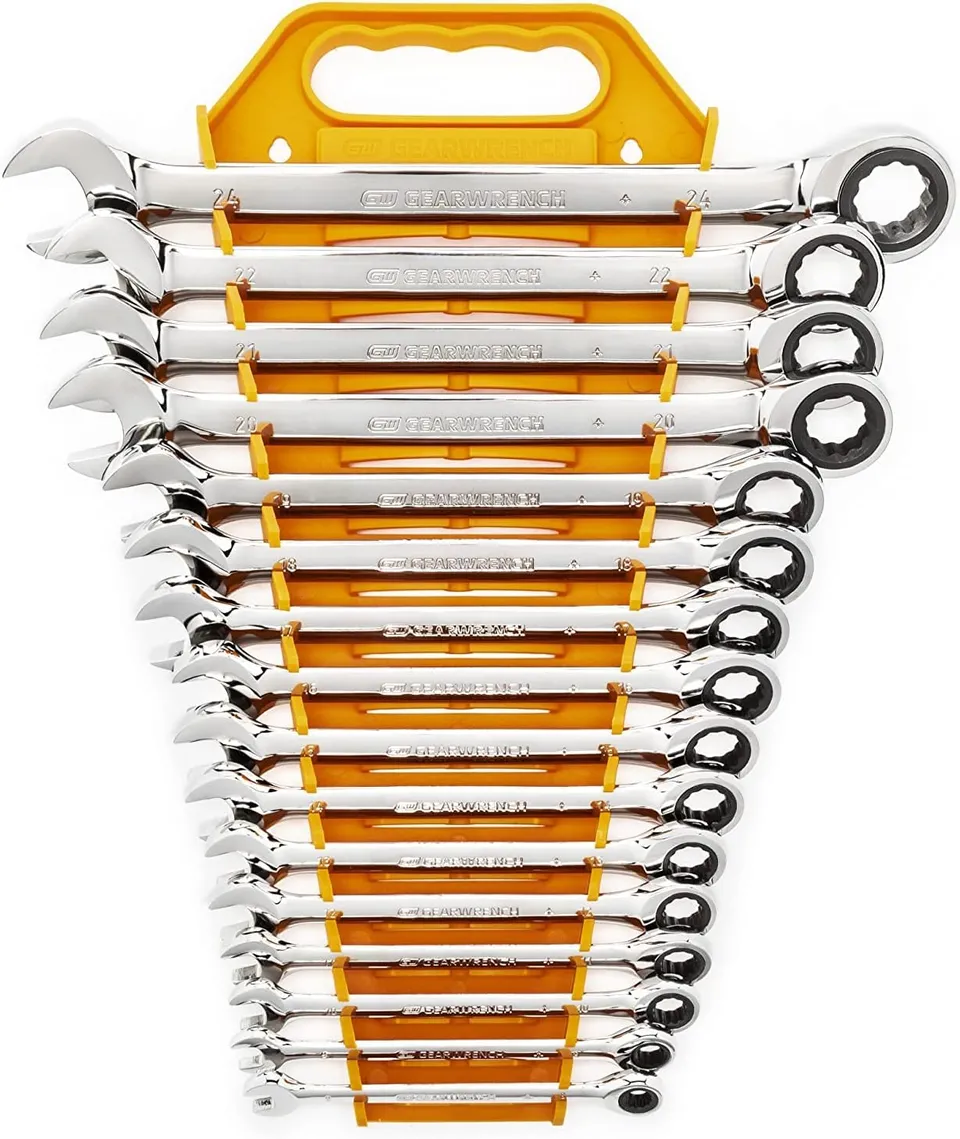 gearwrench-9416-16-piece-metric-ratcheting-combination-wrench-set-with-tray-72-t image 1