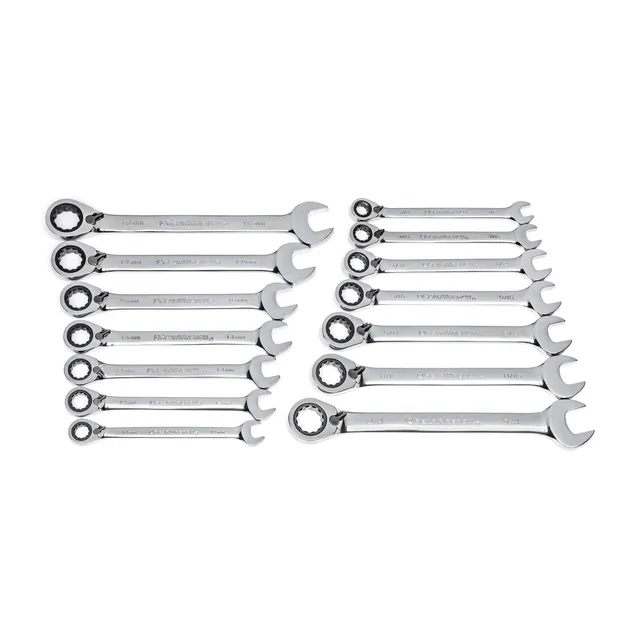 gearwrench-85142-14-pc-12-pt-reversible-ratcheting-combination-wrench-set-sae-me image 1