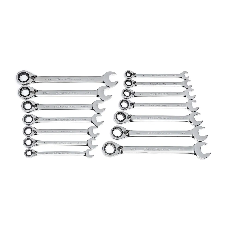 gearwrench-85142-14-pc-12-pt-reversible-ratcheting-combination-wrench-set-sae-me image 1