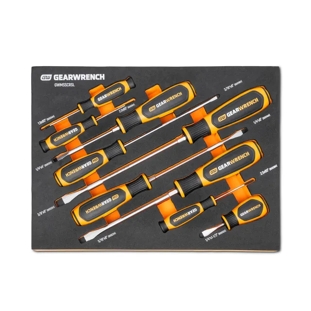 gearwrench-9-piece-slotted-dual-material-screwdriver-set-in-foam-storage-tray-gw image 1