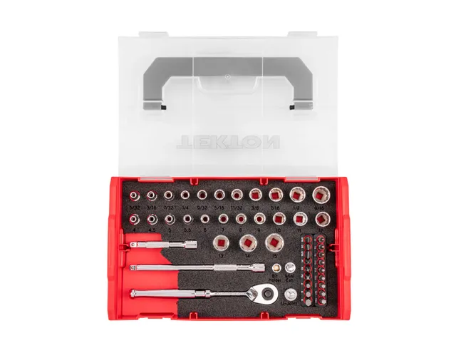 tekton-skt06301-1-4-inch-drive-12-point-socket-bit-and-ratchet-set-49-piece-5-32 image 1