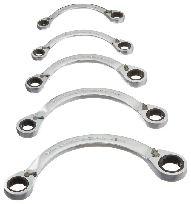 gearwrench-9850-5-piece-12-pt-reversible-half-moon-double-box-ratcheting-wrench- image 1