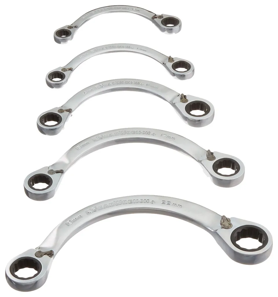 gearwrench-9850-5-piece-12-pt-reversible-half-moon-double-box-ratcheting-wrench- image 1