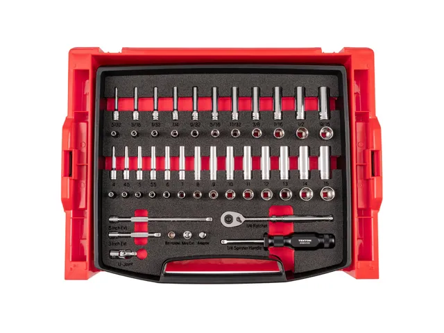 tekton-olb94303-1-4-inch-drive-6-point-socket-ratchet-set-58-piece-with-l-boxx-s image 1