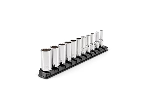 tekton-shd90119-1-4-inch-drive-semi-deep-12-point-socket-set-with-rail-11-piece- image 8