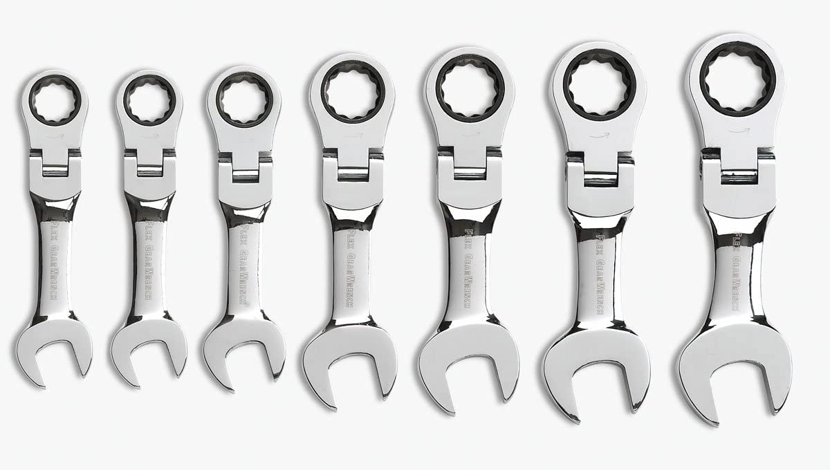 gearwrench-9570-7-piece-12-point-stubby-flex-head-ratcheting-combination-wrench- image 1