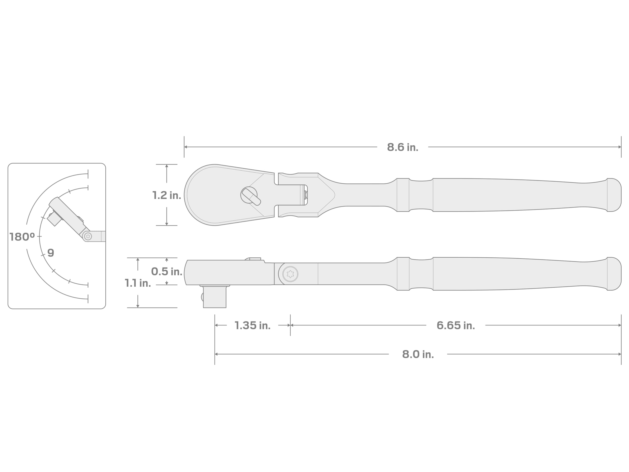tekton-srh21108-3-8-inch-drive-x-8-inch-flex-head-ratchet-with-180-flex-head-and image 7
