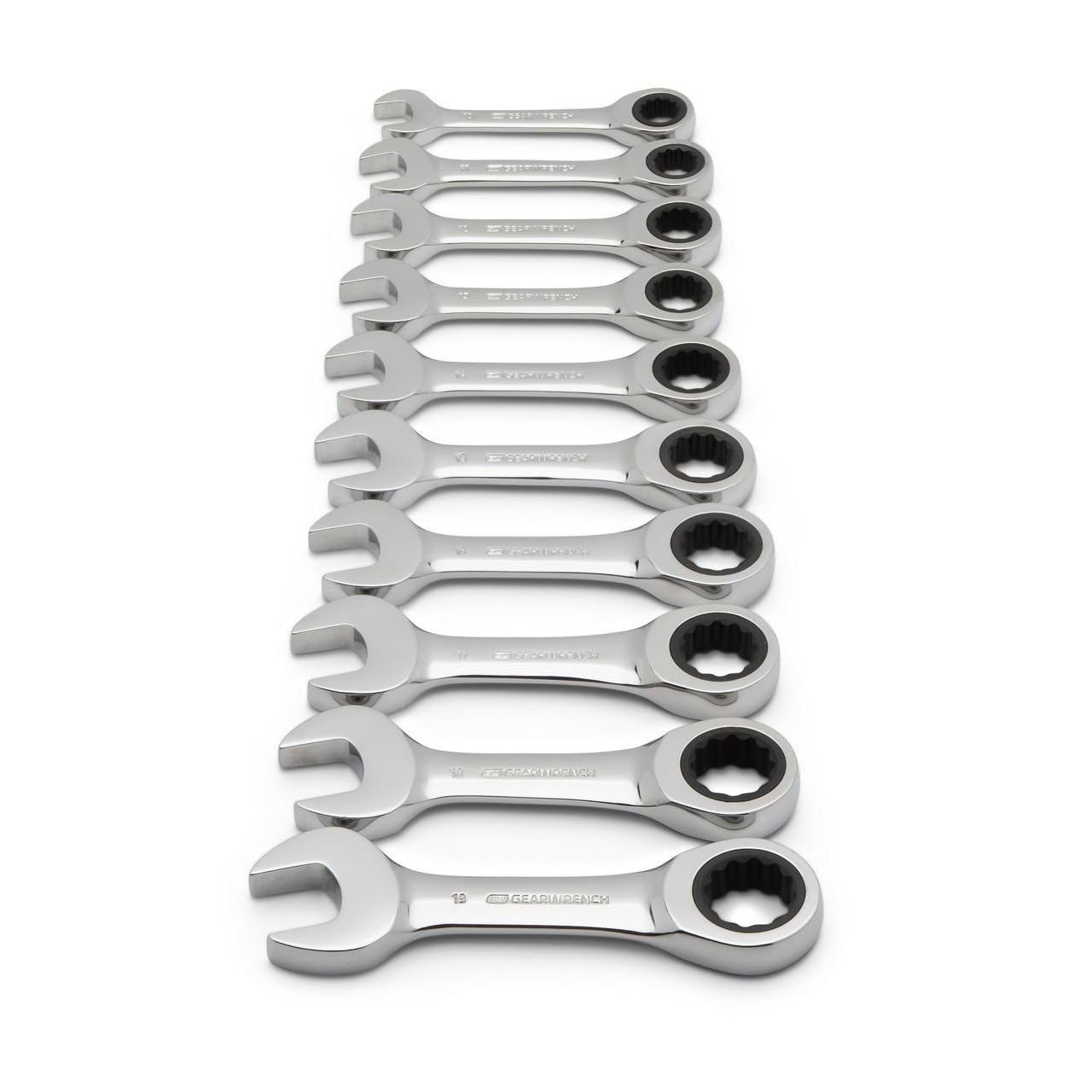 gearwrench-9520d-10-piece-12-point-stubby-ratcheting-combination-wrench-set-metr image 2