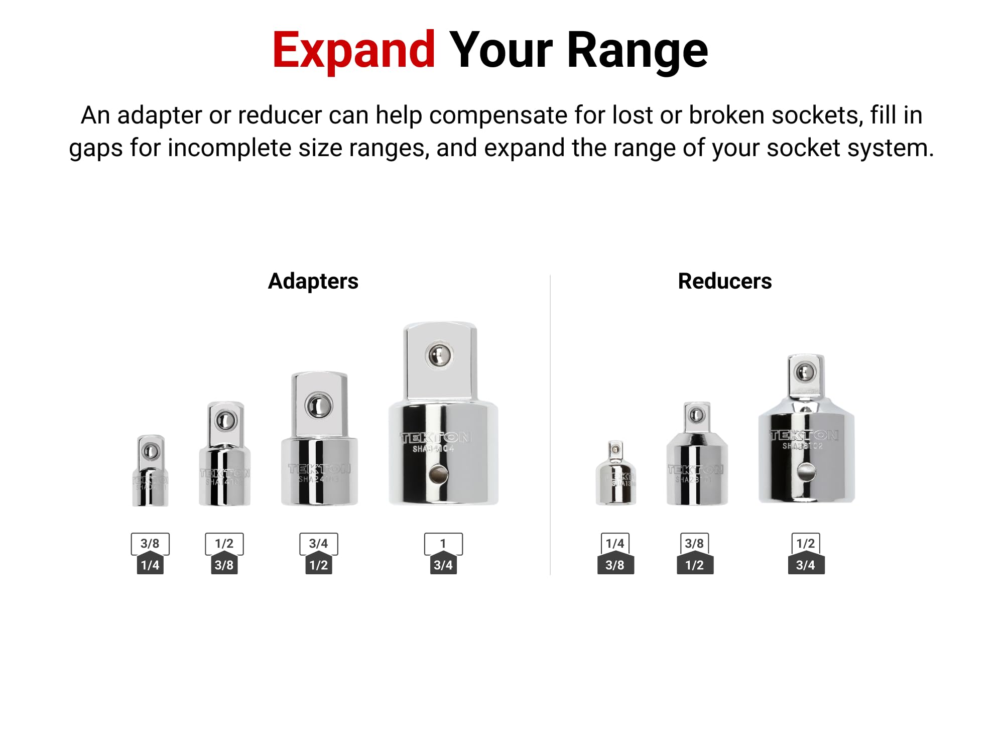 tekton-sha99119-adapter-reducer-set-with-rail-7-piece-1-4-3-4-inch-drive image 2
