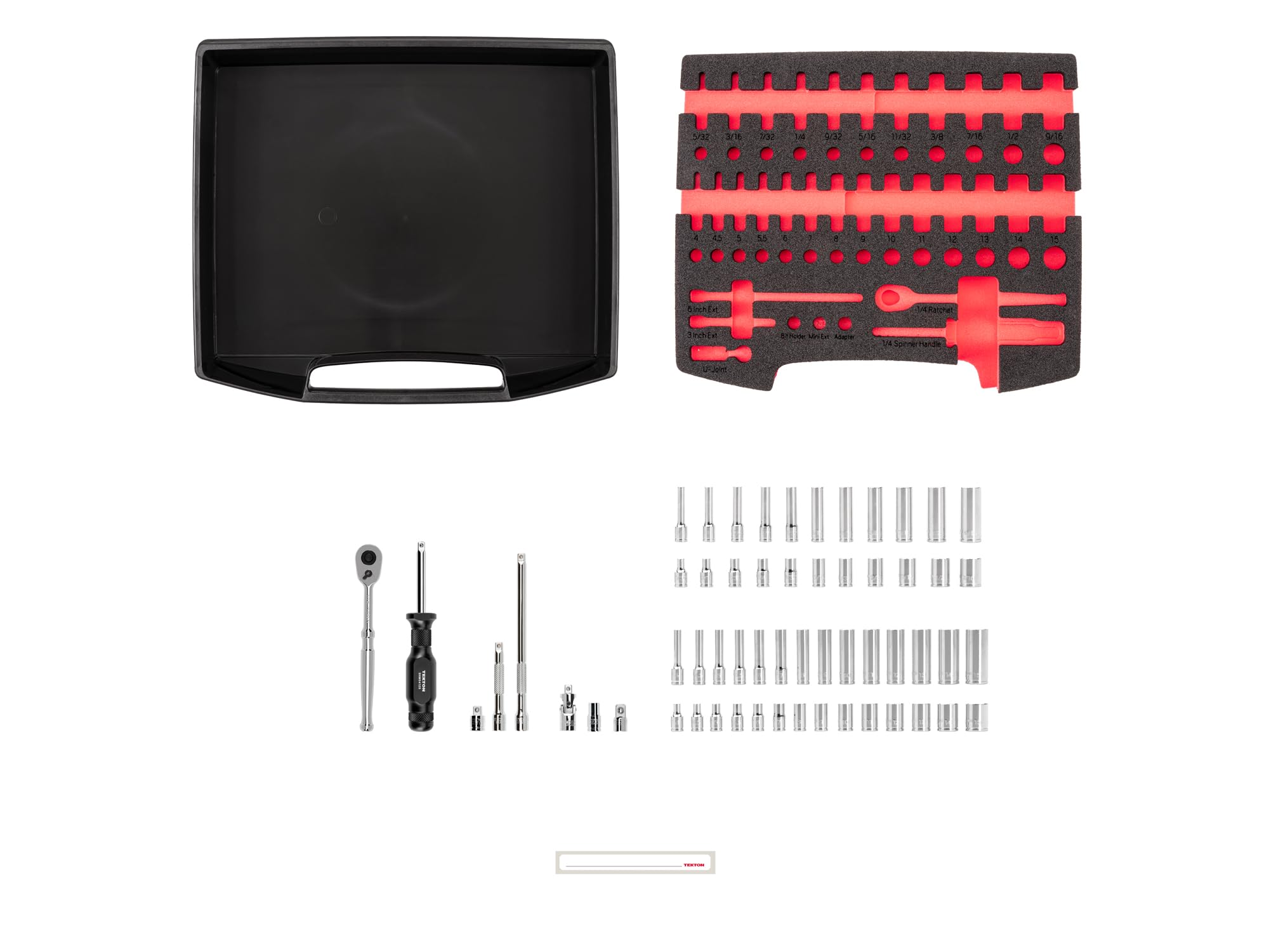tekton-olb94304-1-4-inch-drive-12-point-socket-and-ratchet-set-58-piece-sae-and- image 2