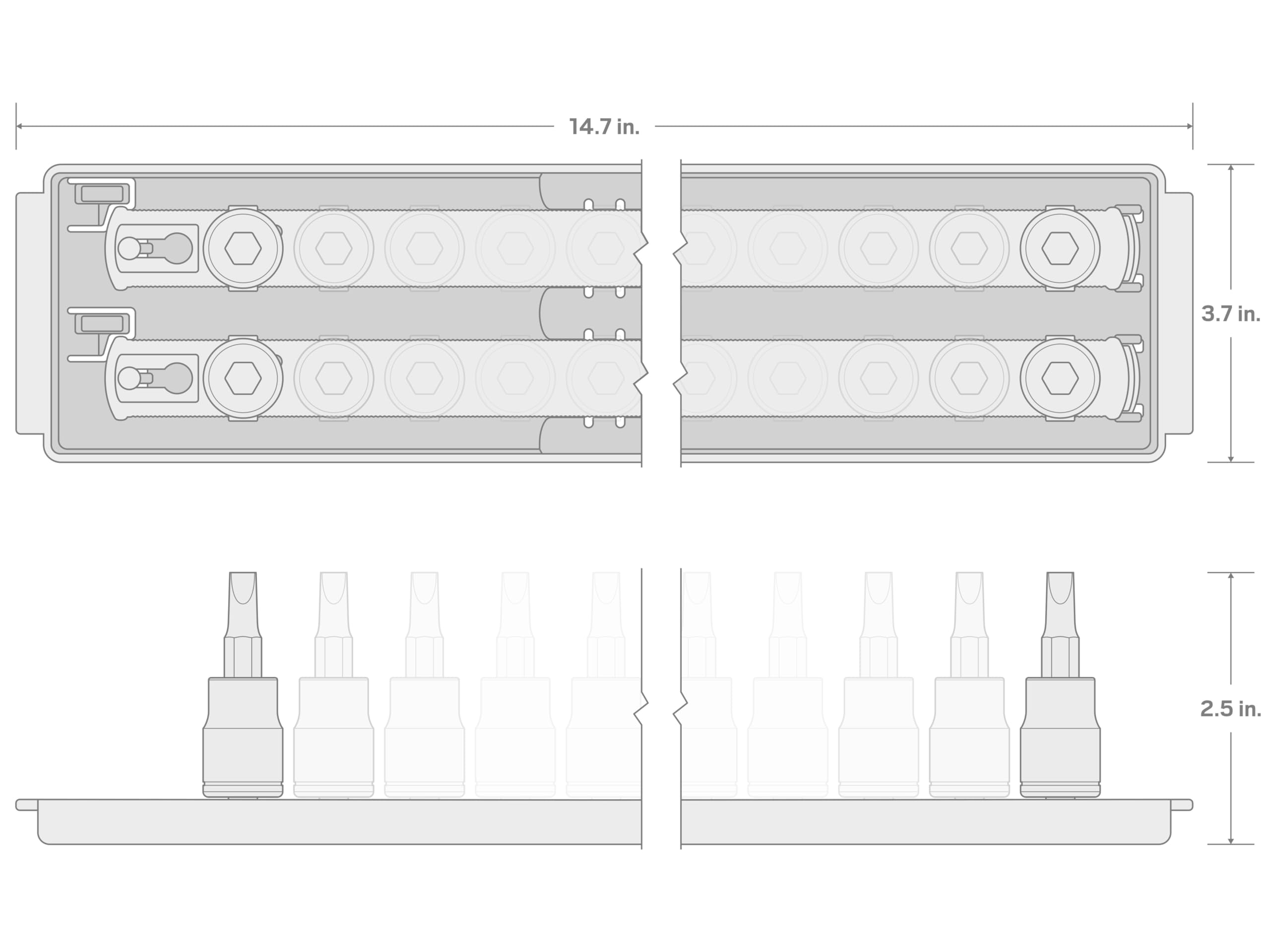 tekton-shb91201-18-piece-3-8-drive-hex-bit-socket-set-s2-steel-bits-inch-metric image 7