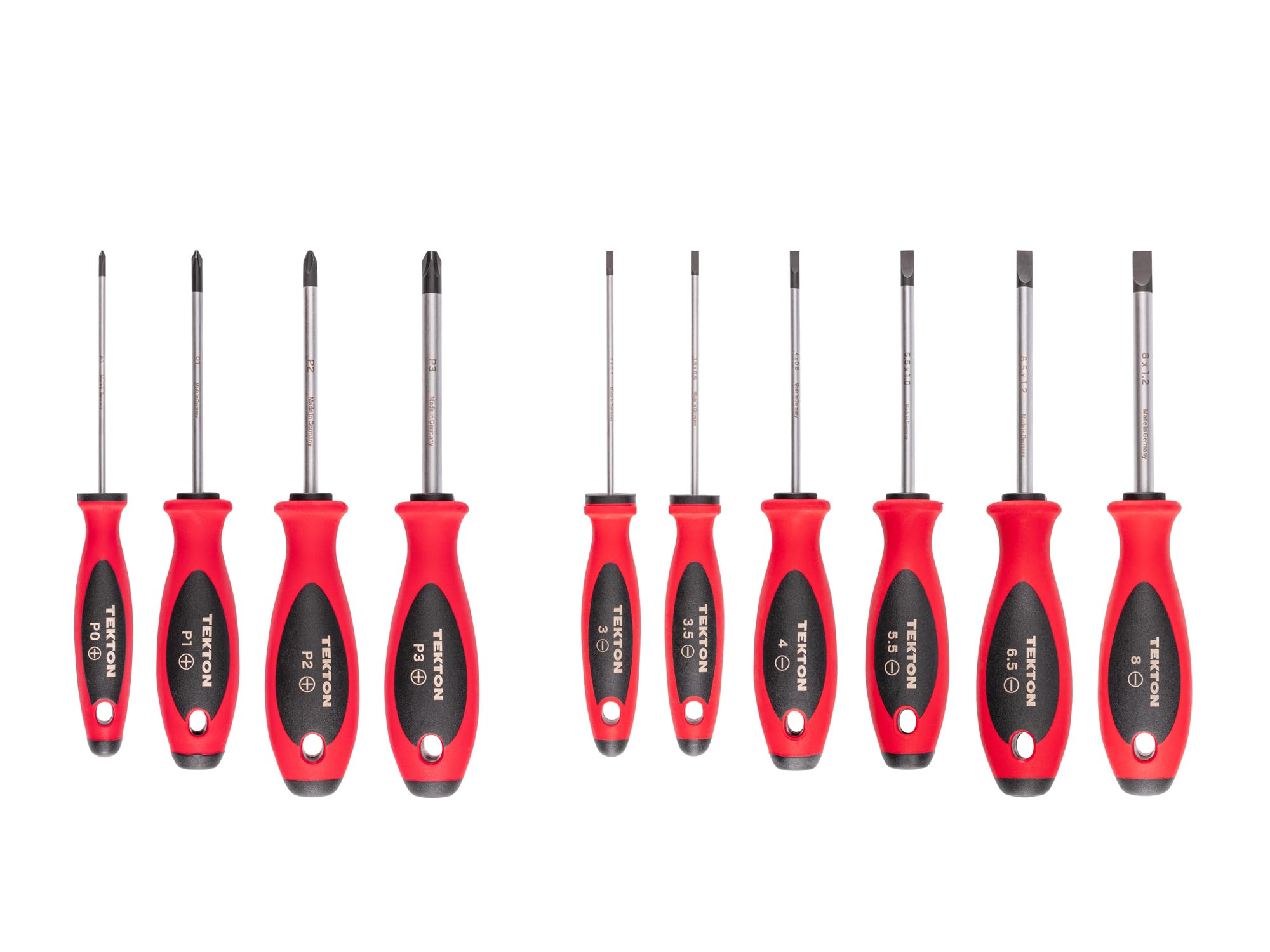 tekton-dwz90006-10-piece-phillips-and-slotted-screwdriver-set-4-inch-shank image 1