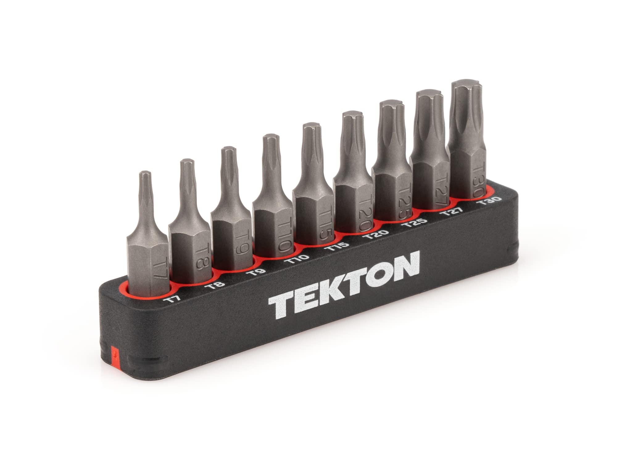 tekton-dzt93001-1-4-inch-star-bit-set-with-rail-9-piece-t7-t30-30-mm-extra-long- image 1