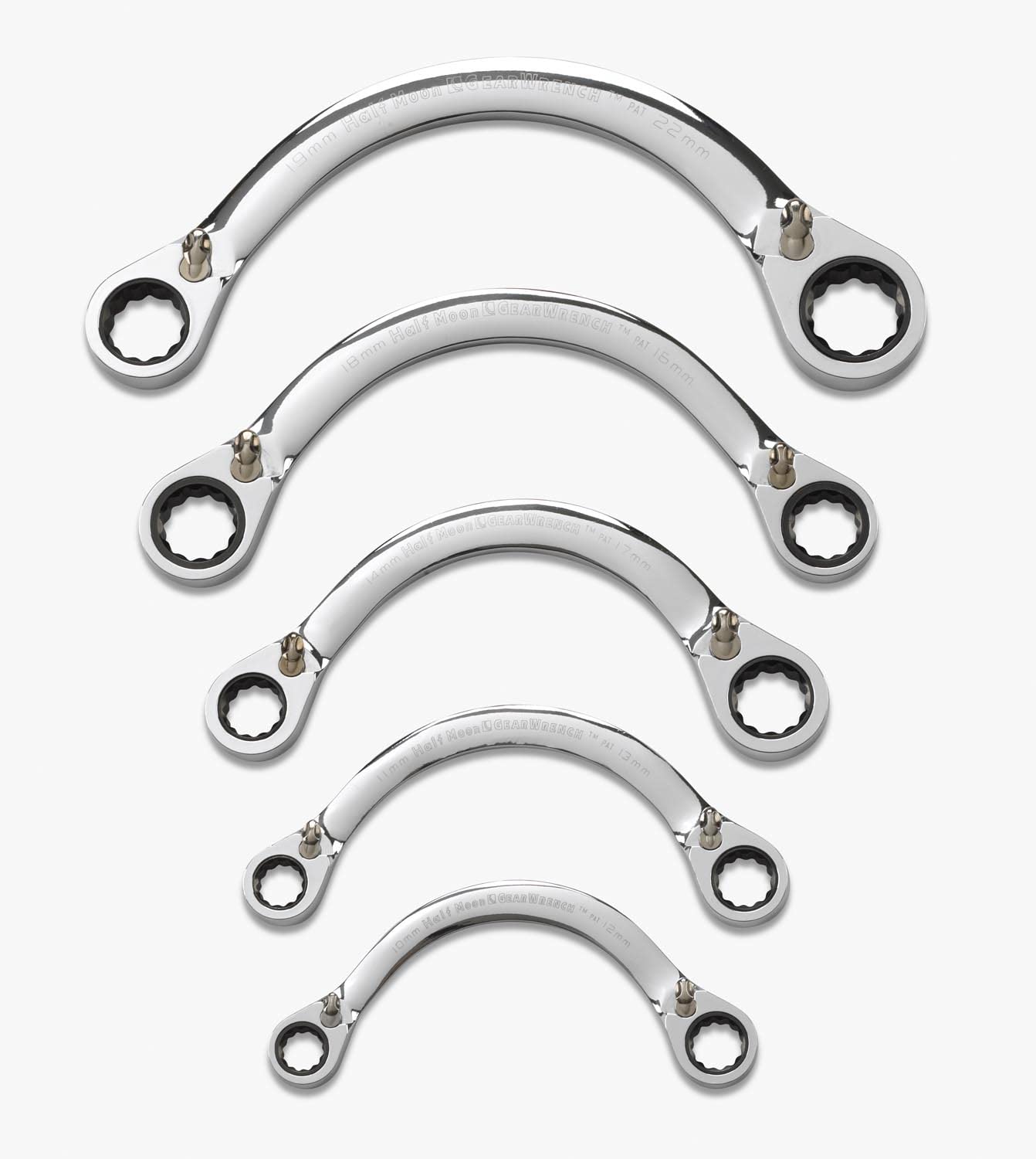 gearwrench-9850-5-piece-12-pt-reversible-half-moon-double-box-ratcheting-wrench- image 2