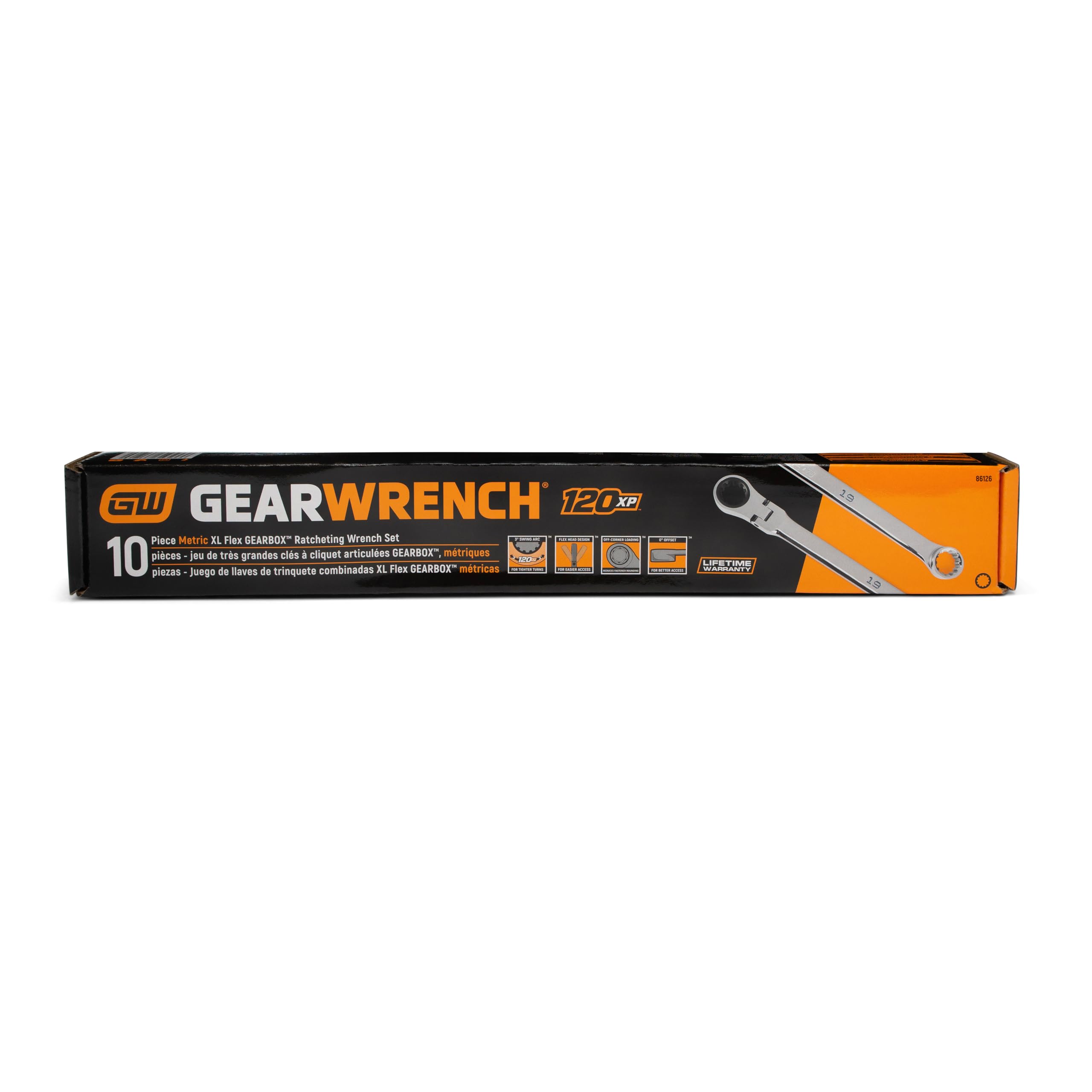 gearwrench-86126-10-piece-120xp-universal-spline-xl-flex-head-gearbox-metric-rat image 2