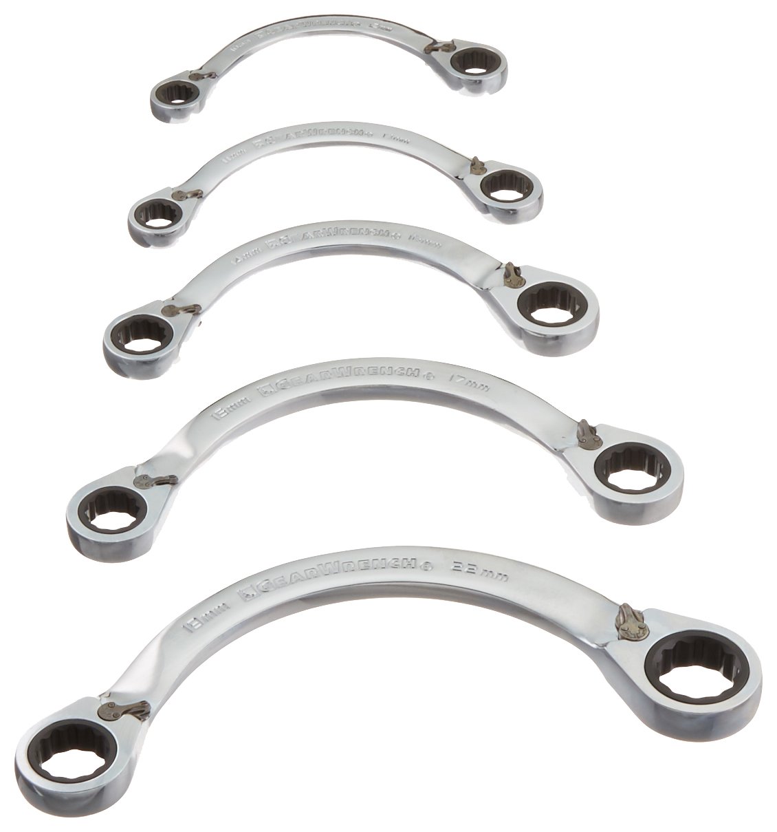 gearwrench-9850-5-piece-12-pt-reversible-half-moon-double-box-ratcheting-wrench- image 1